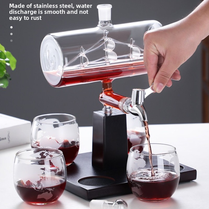 Decanter Aerator Set - 강화 유리 와인 디캔터 가정용 에어레이터
