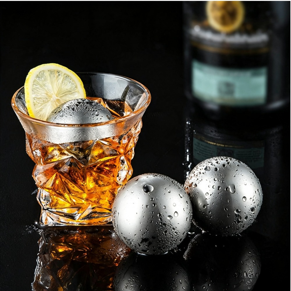 Whiskey Stone Set - 스테인리스 스틸 위스키 아이스볼 재사용 가능