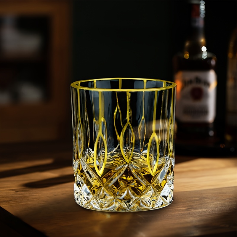 Whisky Beer And Wine - 위스키 유리 골드 라인 와인 위스키