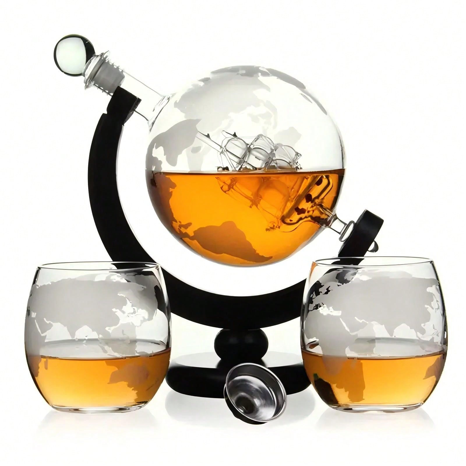 Decanter Aerator Set - 위스키 디캔터 구형 세트(에칭 처리된 위스키