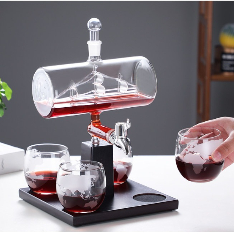 강화 유리 와인 디캔터 가정용 에어레이터 탭 포함 창의 - Decanter Aerator Set 리뷰 및 가격