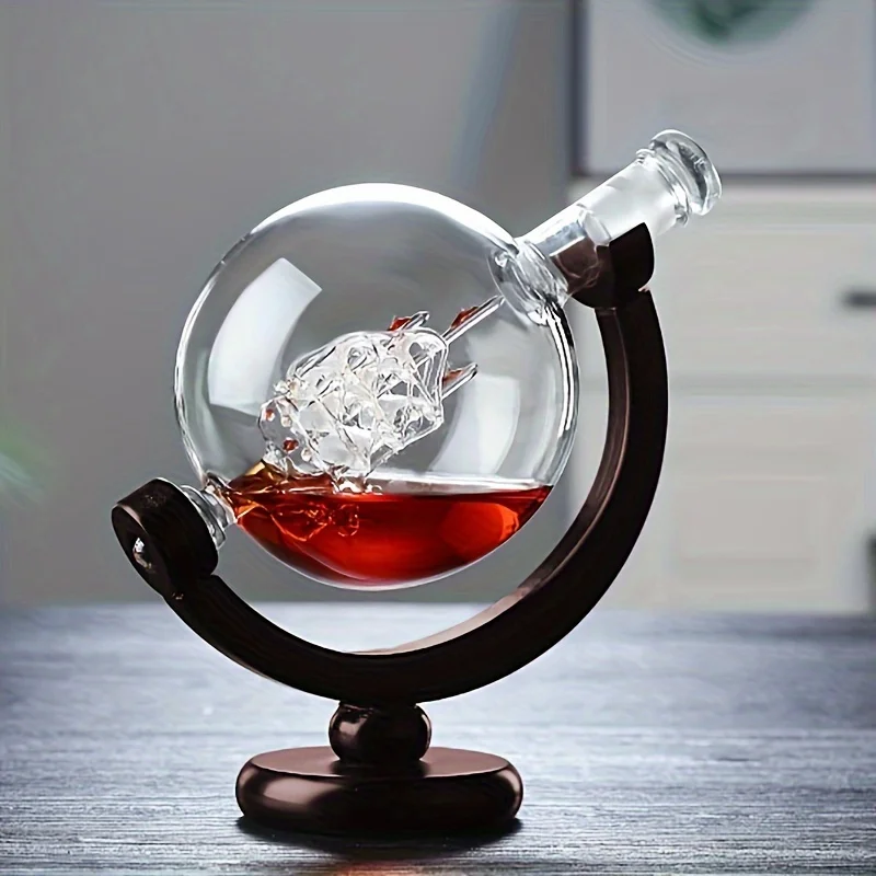 지구본 모양 위스키 디캔터 보로실리케이트 유리와 나무  - Decanter Aerator Set 리뷰 및 가격