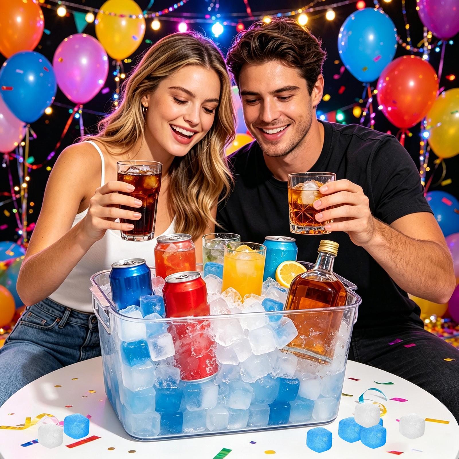 100개 아이스 큐브 재사용 가능 재냉동 가능 냉각 블 - Wine Beer Refrigerator 리뷰 및 가격