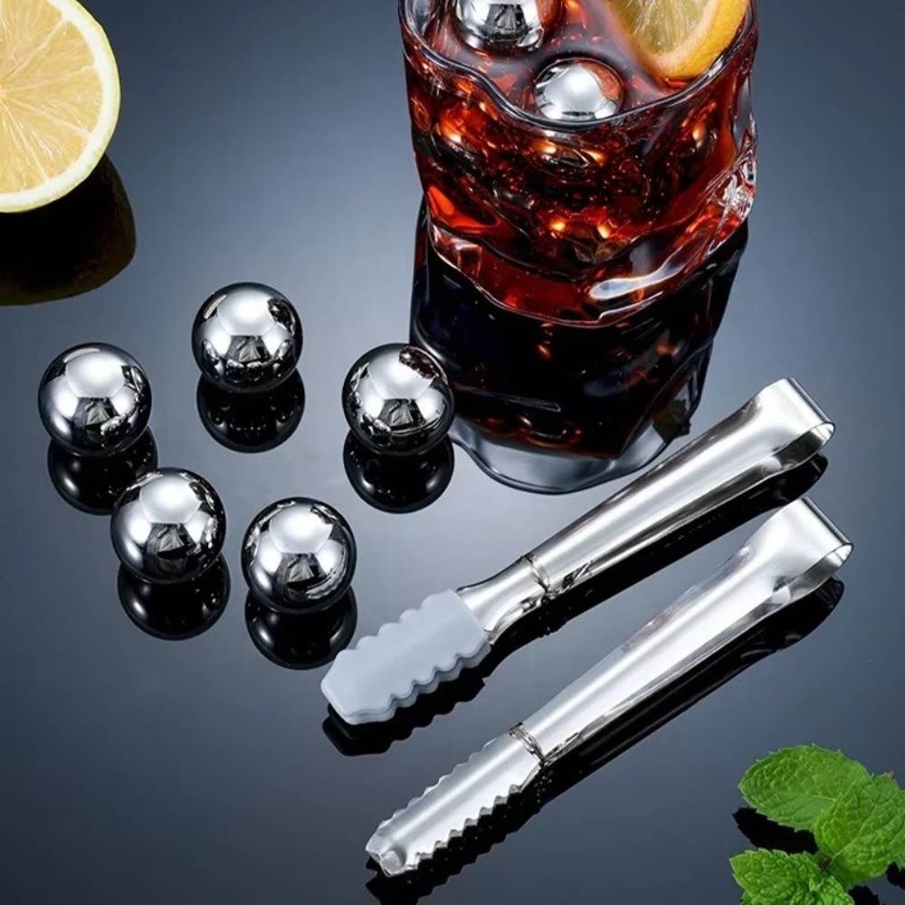 25mm 스테인리스 스틸 아이스 큐브 볼 재사용 가능한 - Whiskey Stone Set 리뷰 및 가격