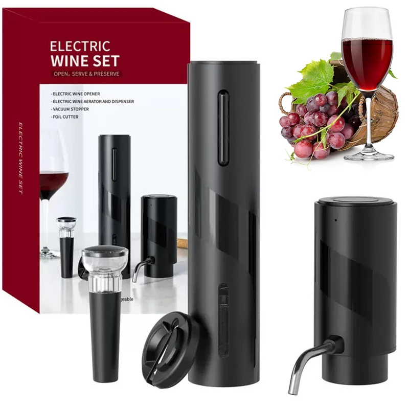 USB 충전식 4-in-1 전동 와인 오프너 세트 (디 - Decanter Aerator Set 리뷰 및 가격