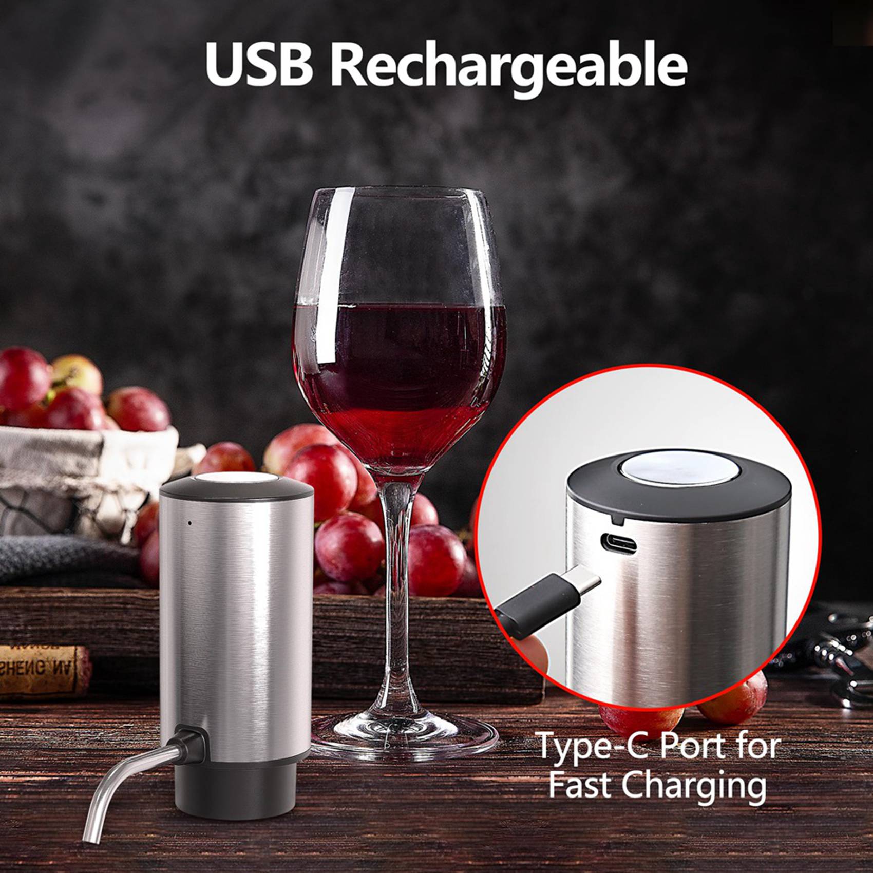 ABJI-4X 전기 와인 에어레이터 와인 디캔터 세트  - Decanter Aerator Set 리뷰 및 가격