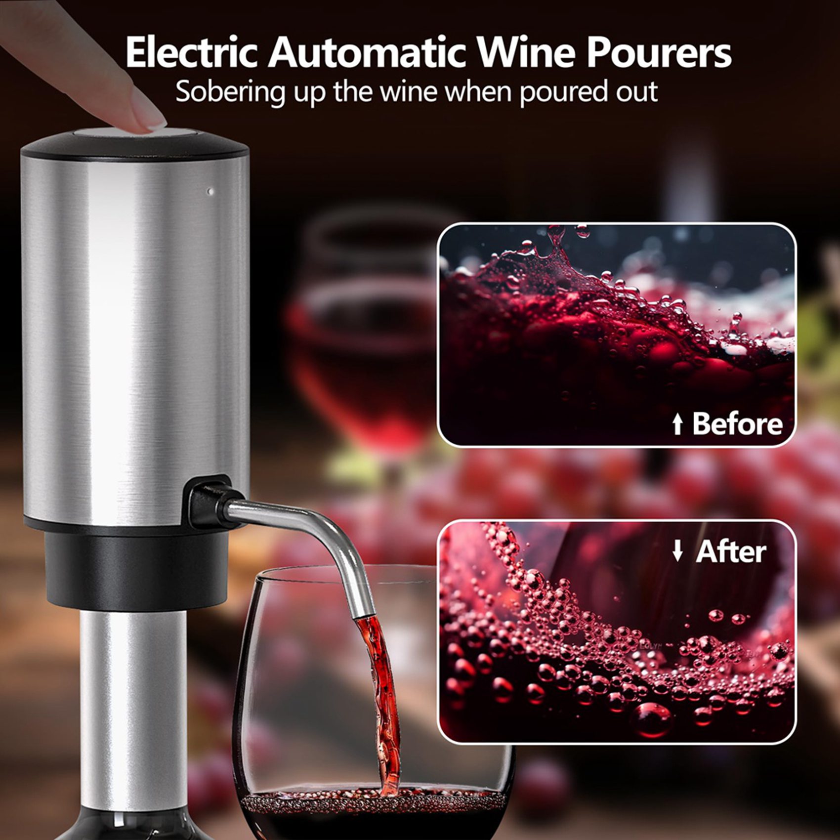 ABJI-4X 전기 와인 에어레이터 와인 디캔터 세트  - Decanter Aerator Set 리뷰 및 가격